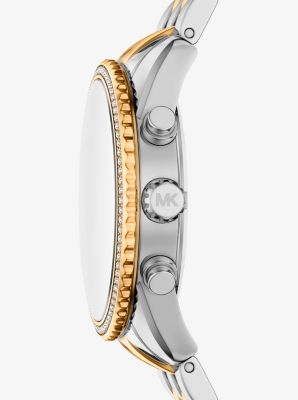 Bryant Pav&eacute; Two-Tone Watch in BITONO | Michael Kors