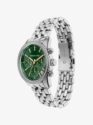 Bryant Pav&eacute; Silver-Tone Watch