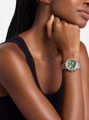 Bryant Pav&eacute; Silver-Tone Watch