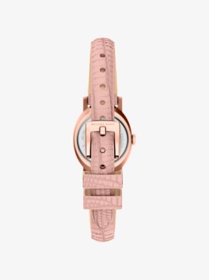 Petite Maude Rose Gold-Tone and Lizard Embossed Leather Watch