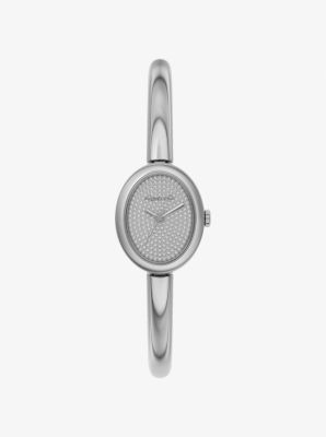 Petite Maude Rose Silver-Tone Bangle Watch