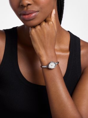 Petite Maude Rose Silver-Tone Bangle Watch