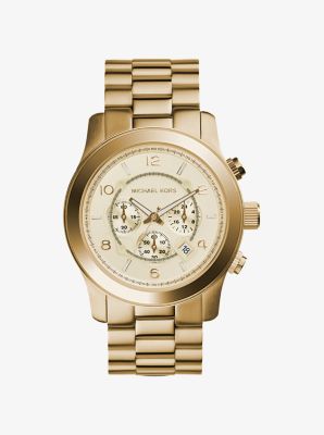 michael kors chronograph watch gold