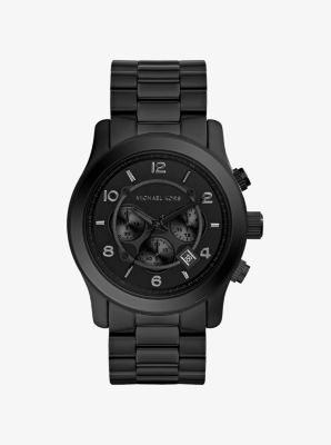 Oversized Runway Black-Tone Watch 