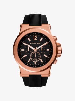 Oversized Dylan Rose Gold-Tone and Silicone Watch image number 0