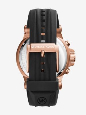 Übergroße Armbanduhr Dylan im Rosé-Goldton mit Silikonarmband image number 2