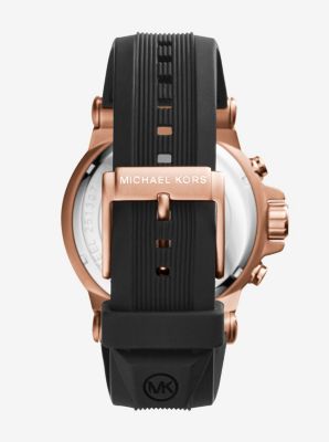 Oversized Dylan Rose Gold-Tone and Silicone Watch | Michael Kors