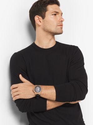 Übergroße Armbanduhr Dylan im Rosé-Goldton mit Silikonarmband image number 3