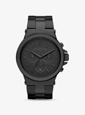 Michael kors men's slim runway outlet black stainless steel watch