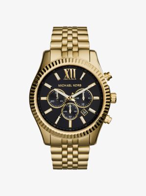 michael kors black and gold watch