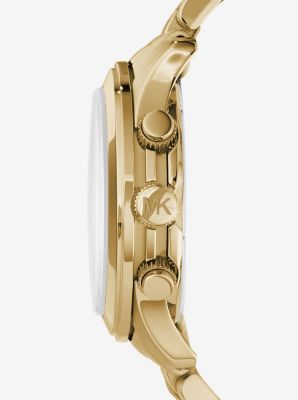 Watch Hunger Stop Oversized Runway Gold-Tone Stainless Steel Watch 