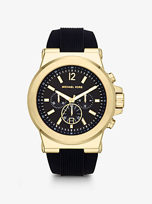 Oversized Dylan Gold-Tone and Silicone Watch
