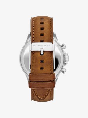 Gage Silver-Tone Leather Watch | Michael Kors [US]