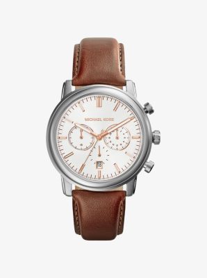mk leather watch