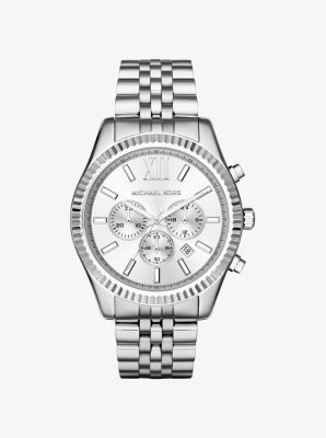 Oversized Lexington Silver-Tone Watch 