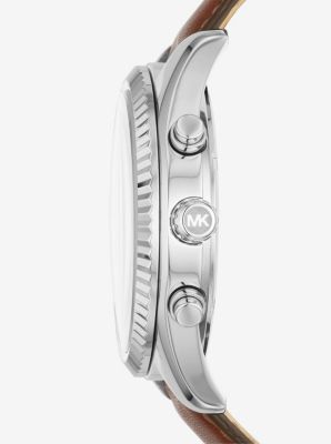 Lexington Silver-Tone and Leather Watch