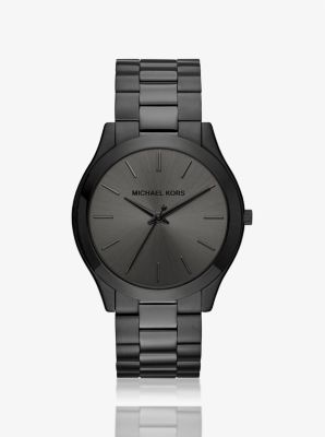 Michael Kors, Oversized Slim Runway Black-Tone Watch, Black, One Size