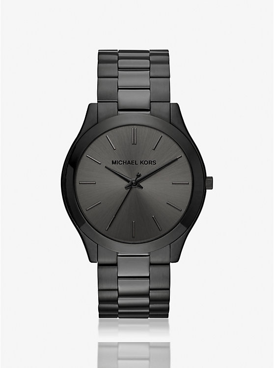 Oversized Slim Runway Black-Tone Watch image number 0