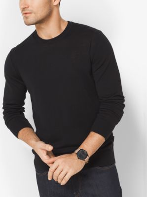 Oversized Slim Runway Black-Tone and Leather Watch