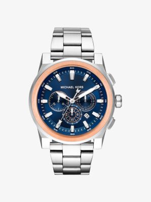 Michael kors men's silvertone grayson clearance smartwatch