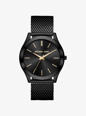 Slim Runway Mesh Black Tone Watch Michael Kors Canada