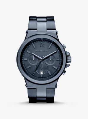 Michael Kors Blake Navy-Tone Stainless Steel Blue Dial Quartz Mens