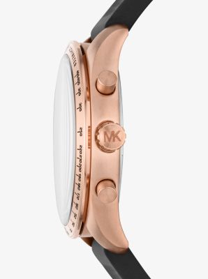 Oversized Keaton Rose Gold-Tone and Silicone Watch