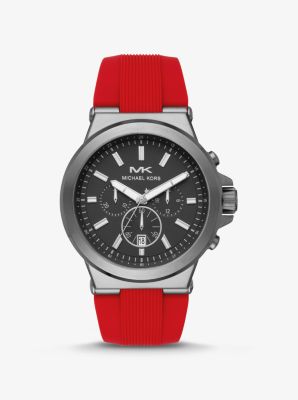 Oversized Dylan Gunmetal-Tone and Silicone Watch