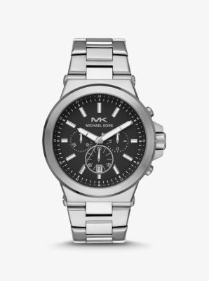 black and silver michael kors watch