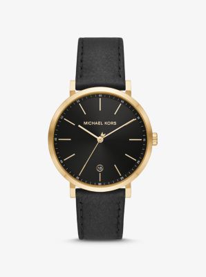 mi1973 Oversized Irving Gold-Tone and Leather Watch | Michael Kors [US]