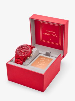 Michael kors red clearance runway watch