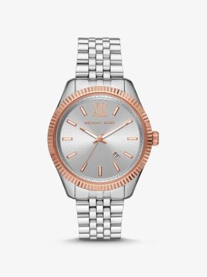 michael kors two tone lexington watch