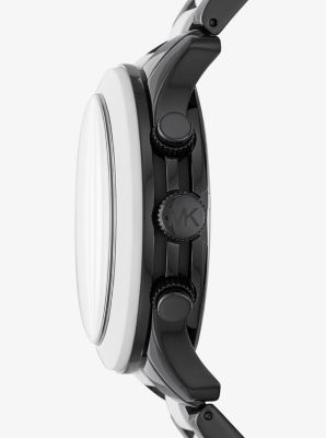 Oversized Runway Black-Tone and Silicone Watch