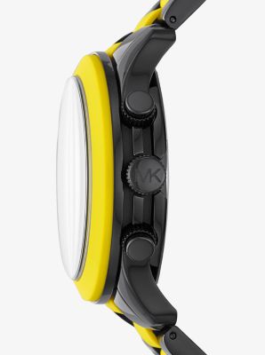 Oversized Runway Black-Tone and Silicone Watch