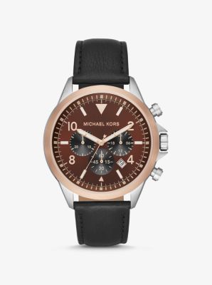 michael kors two tone chronograph watch