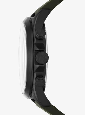 Oversized Gage Black-Tone and Woven Watch