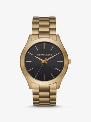 Oversized Slim Runway Antique Gold-Tone Watch