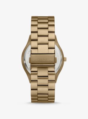Oversized Slim Runway Antique Gold-Tone Watch