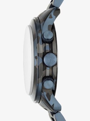 Oversized Runway Blue-tone Camo Watch 