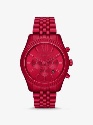 Oversized Lexington Red-Tone Watch 