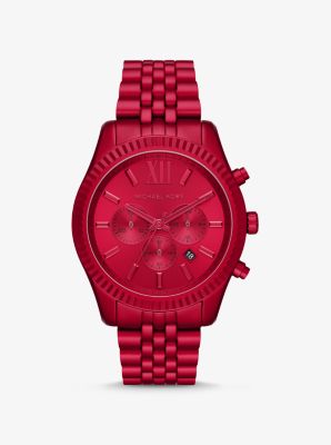 Micheal kors red watch new arrivals