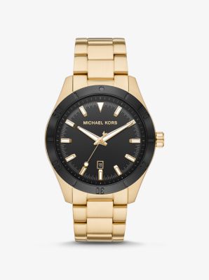 michael kors black and gold watch