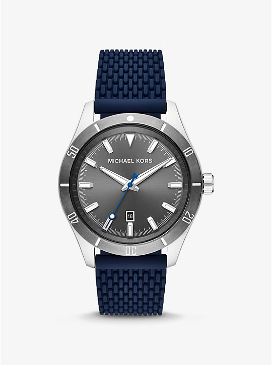 Oversized Layton Silver-Tone and Silicone Watch image number 0