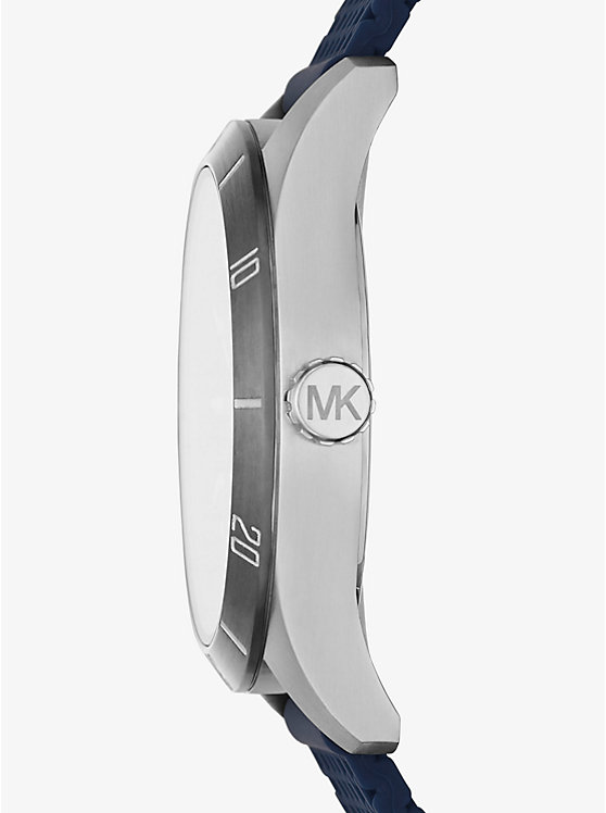 Oversized Layton Silver-Tone and Silicone Watch | Michael Oversized Layton Silver-Tone and Silicone Watch | Michael