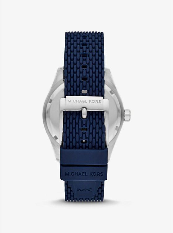 Oversized Layton Silver-Tone and Silicone Watch | Michael Oversized Layton Silver-Tone and Silicone Watch | Michael