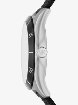 Oversized Layton Silver-Tone and Silicone Watch