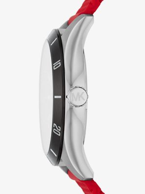Montre Layton surdimensionnée argentée à bracelet en silicone image number 1