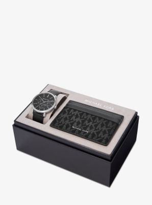 Blake Leather Watch and Logo Card Case Set | Michael Kors