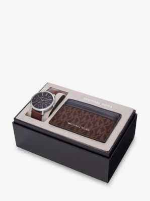 Blake Leather Watch and Logo Card Case Gift Set | Michael Kors