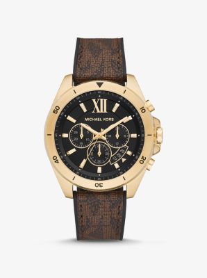 Oversized Brecken Logo and Gold-Tone Watch | Michael Kors